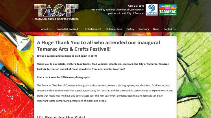Tamarac Arts and Crafts Festival Web Design