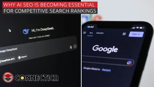 side by side image comparison of deepseek chat and a mobile phone with google