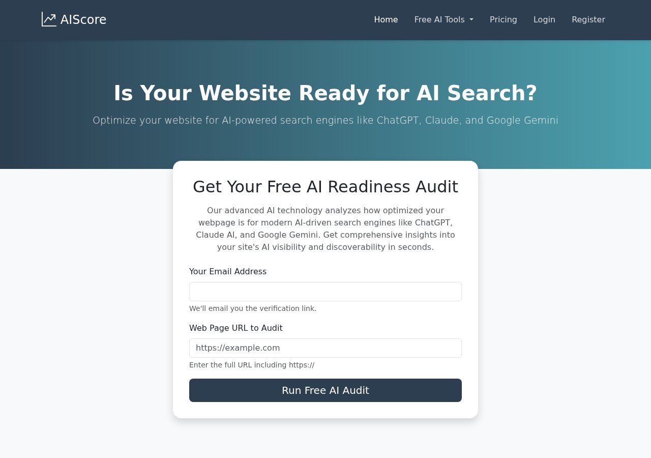 AI Score Report website designed by Connectica