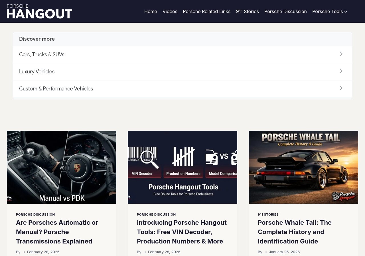 Porsche Hangout website designed by Connectica